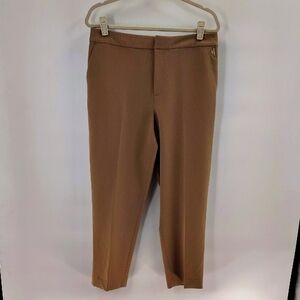 Tommy Hilfiger Tan Dress Pants Size 14 Elastic Back Waist Stretch Crop Ankle